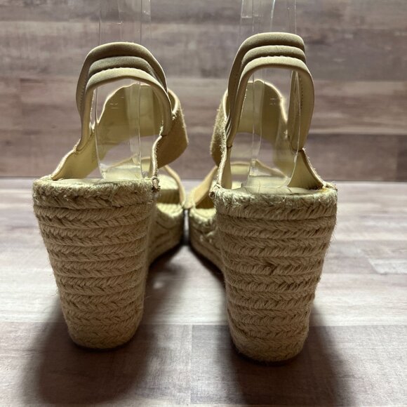 Kenneth Cole Womens 7.5 Olivia Simple Espadrille Wedge Sandals Beige Suede&Jute - Picture 11 of 11
